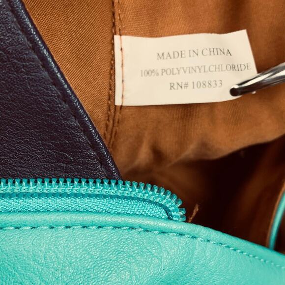 Rosetti Teal Navy Brown Colorblock Shoulder Bag - Picture 8 of 9